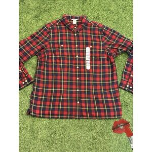 Duluth Trading‎ Co Free Swingin' Flannel Shirt Womens XL Plaid Casual 65505 NWT